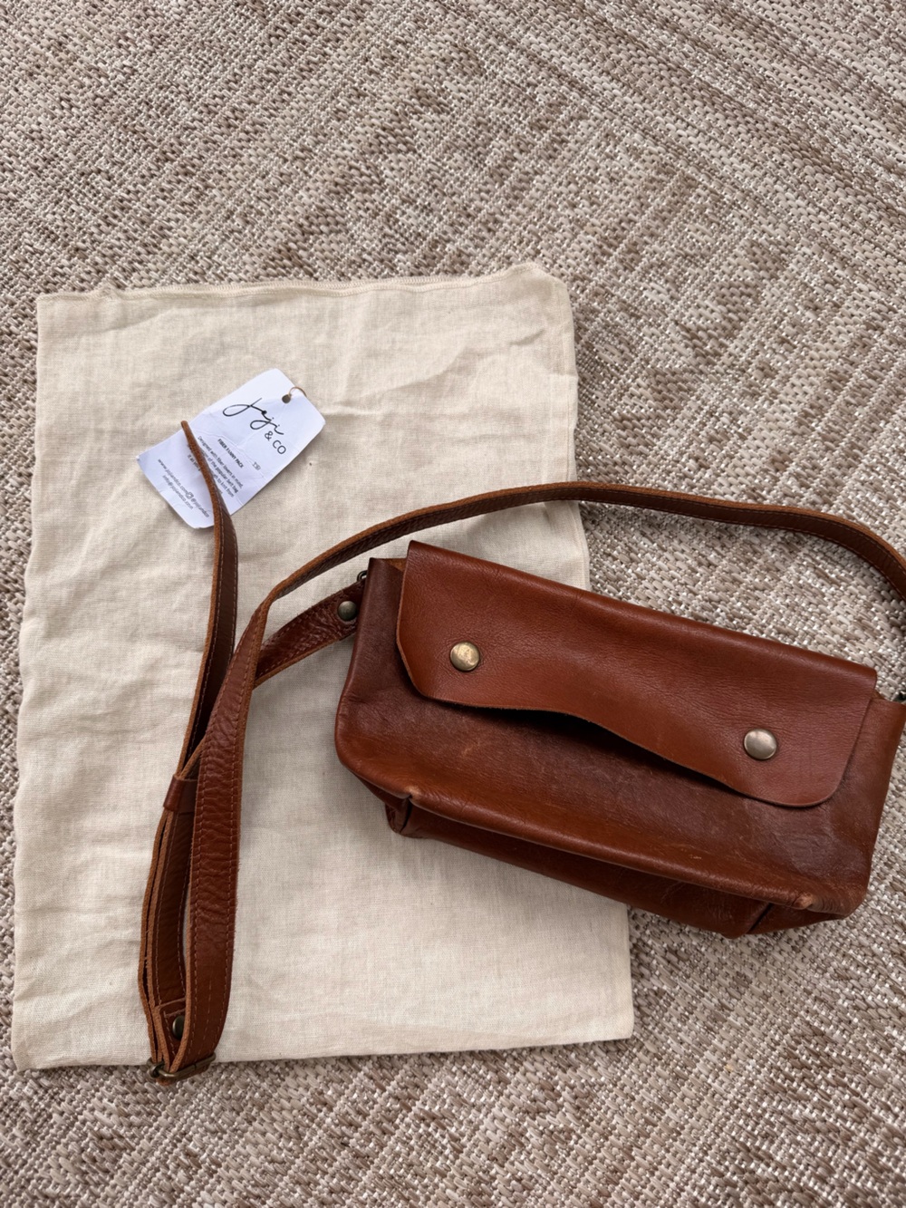 Joji & Co Leather Fanny Bag - Brown